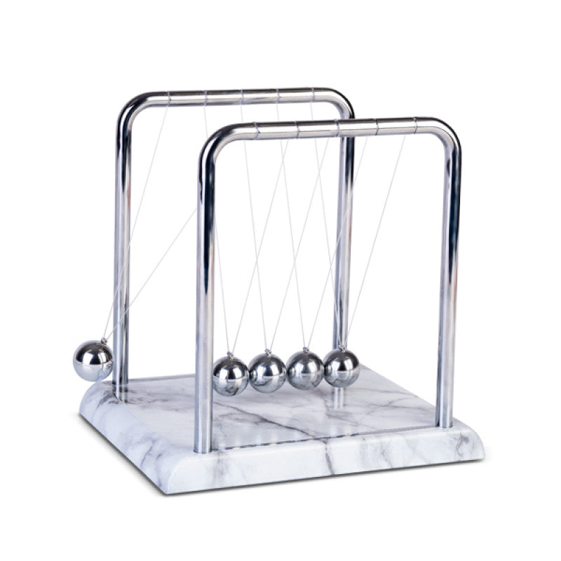 Newtons Cradle White Marble Look