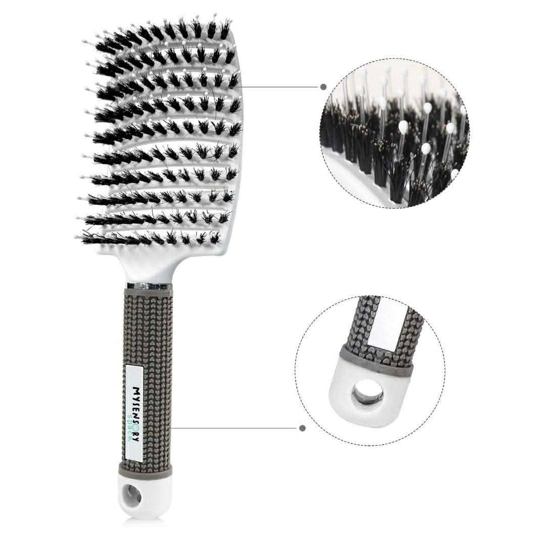 Sensory detangling hairbrush in Arctic White for kids with SPD and sensory sensitivities