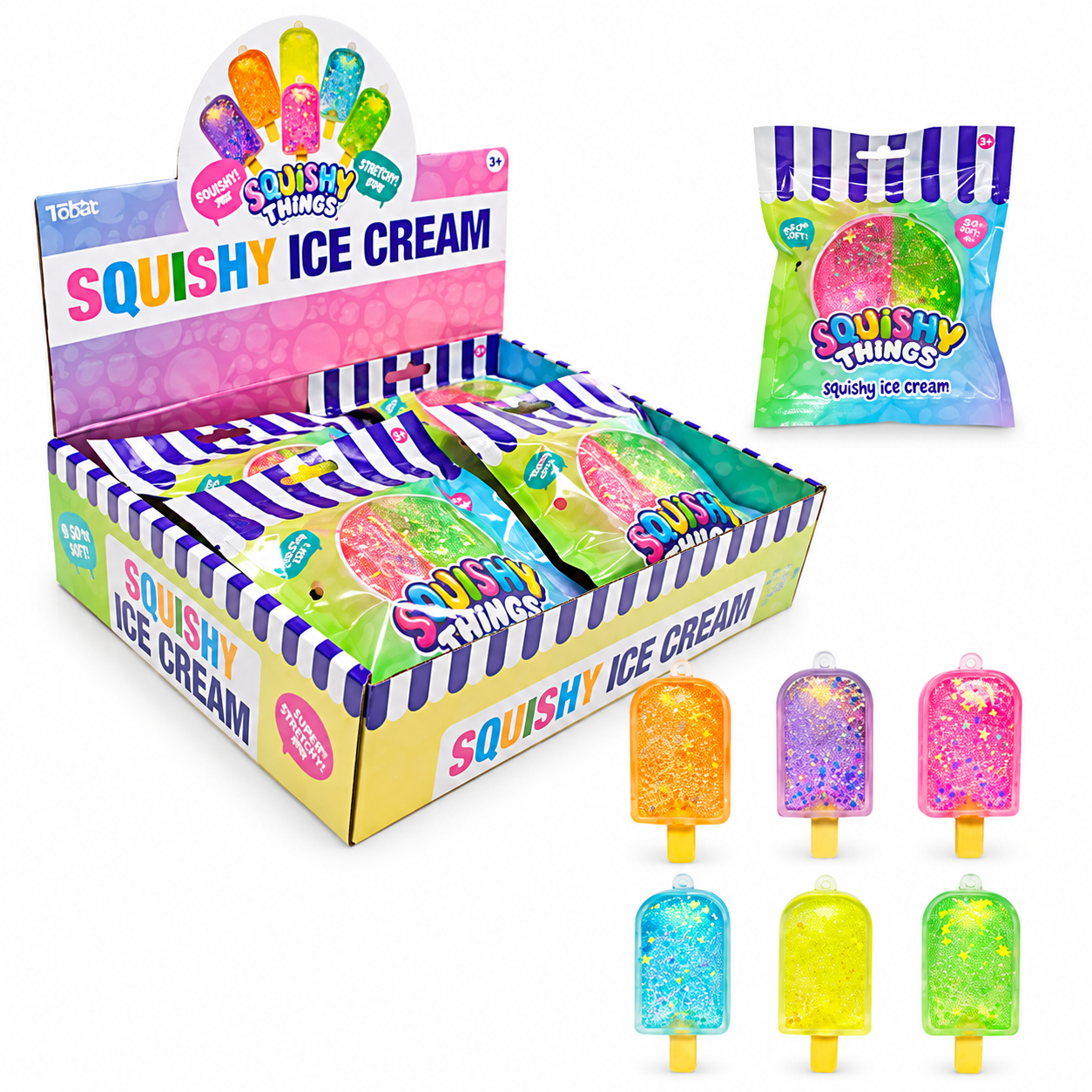 Squishy Glitter Sugar Ice Cream - 2 Pack
