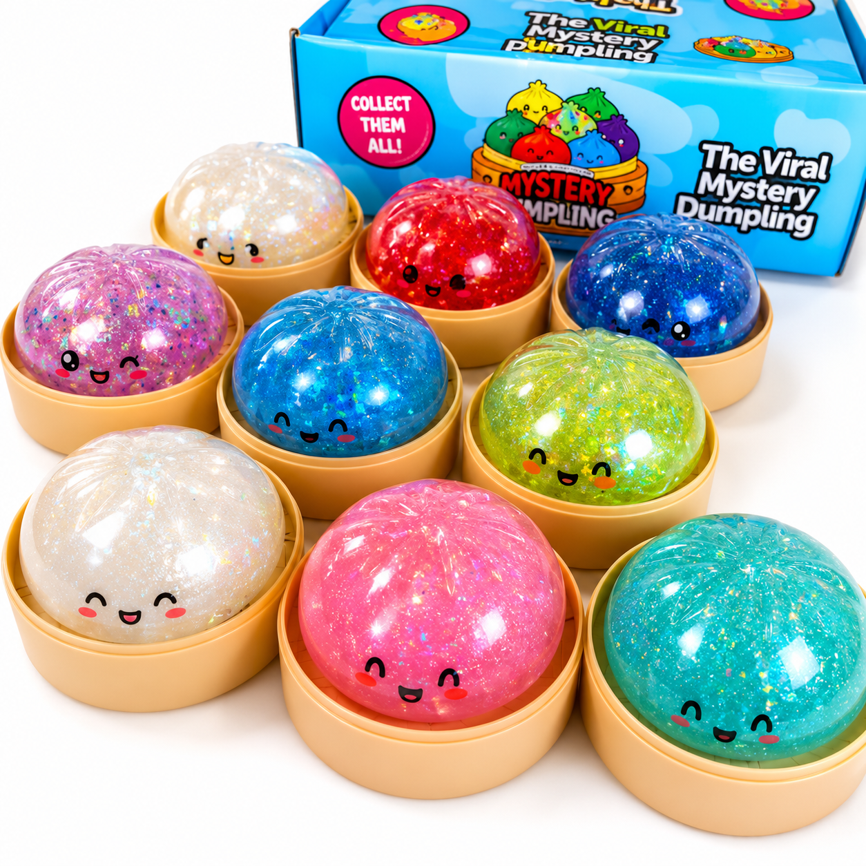 3 Pack Mini Dumpling Squishy  – 5cm