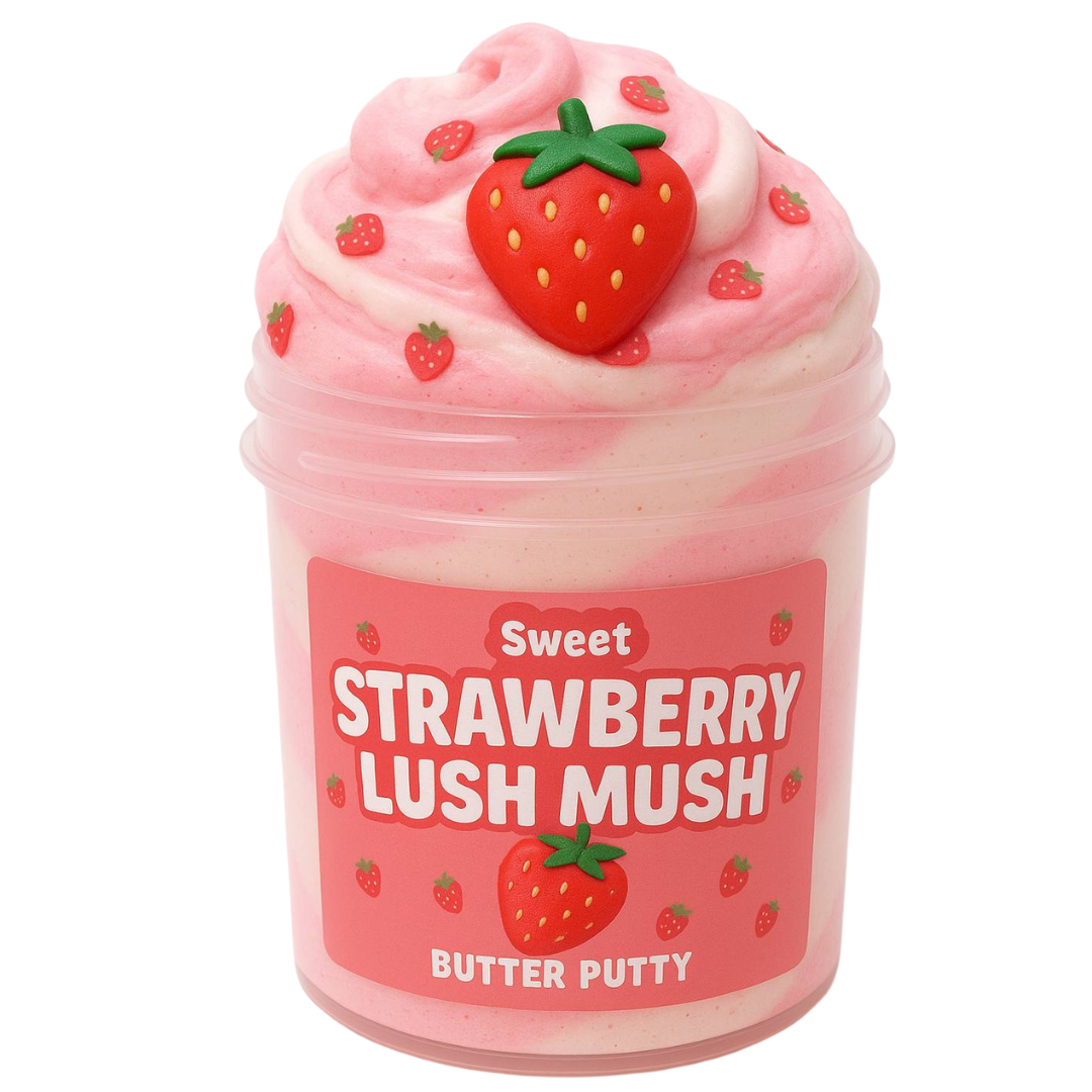 Strawberries and cream butter slime sensory toy for kids — My Sensory Space Australia