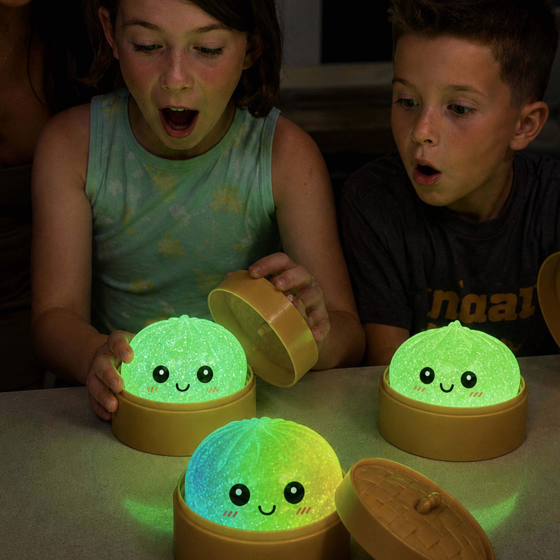 Mystery Viral Dumpling Squishy 3 Pack - Includes 2 Glow in the Dark