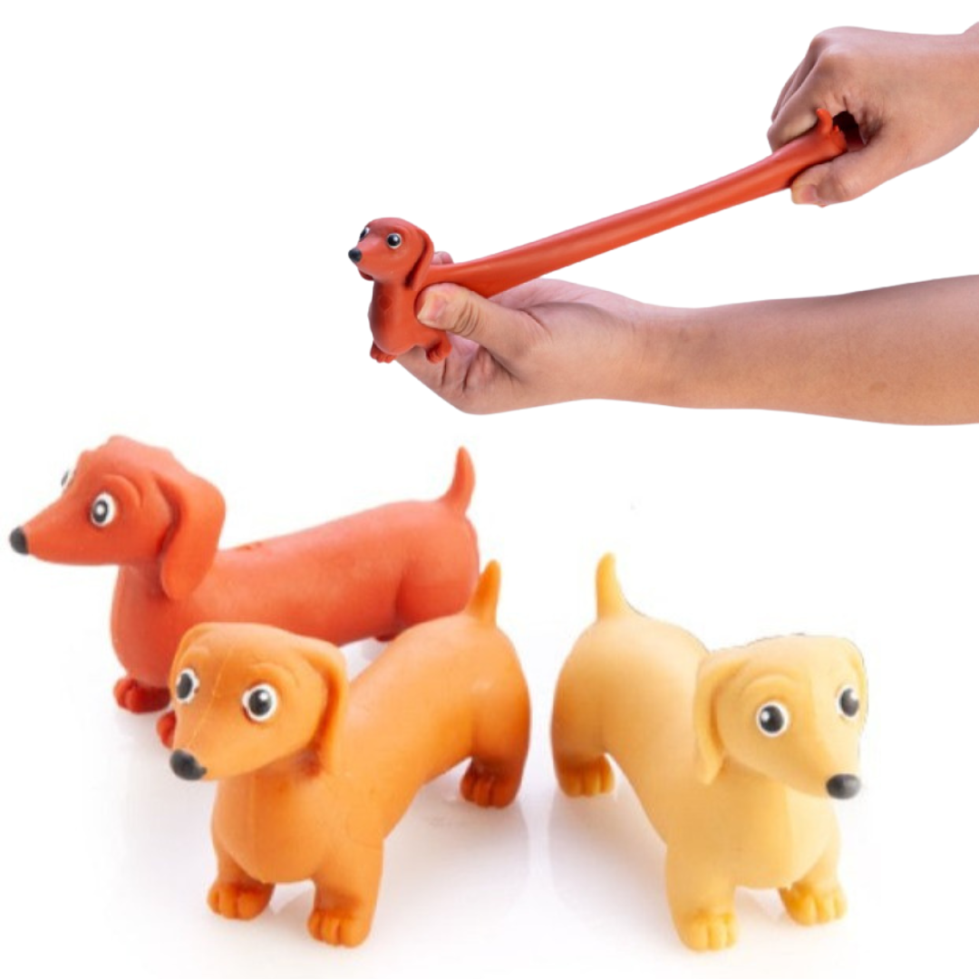 Stretchy dachshund sausage dog sensory fidget toy for children with autism and SPD