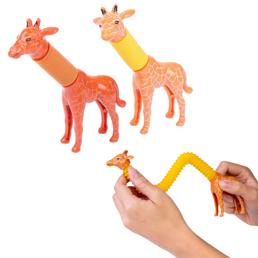 Giraffe pop tube sensory fidget toy for children with autism and sensory needs