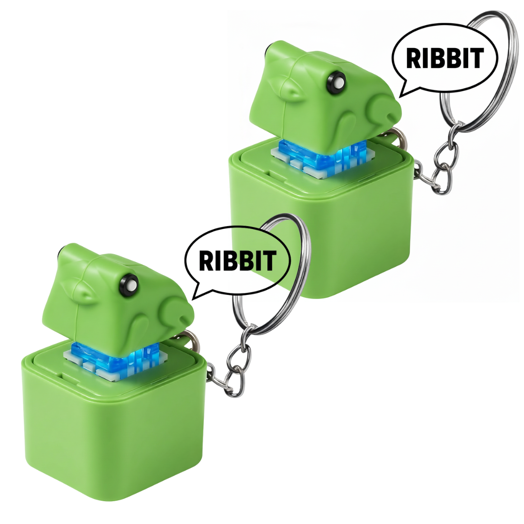 2x Ribbit Sound Frog Fidget Key chain