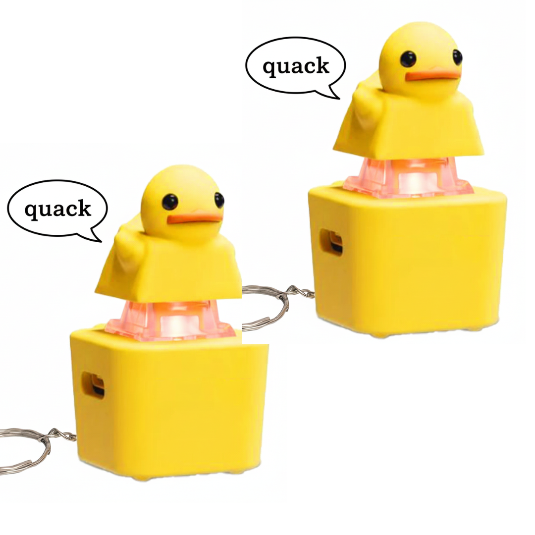 2x Quacking Sound Duck Fidget Keychain