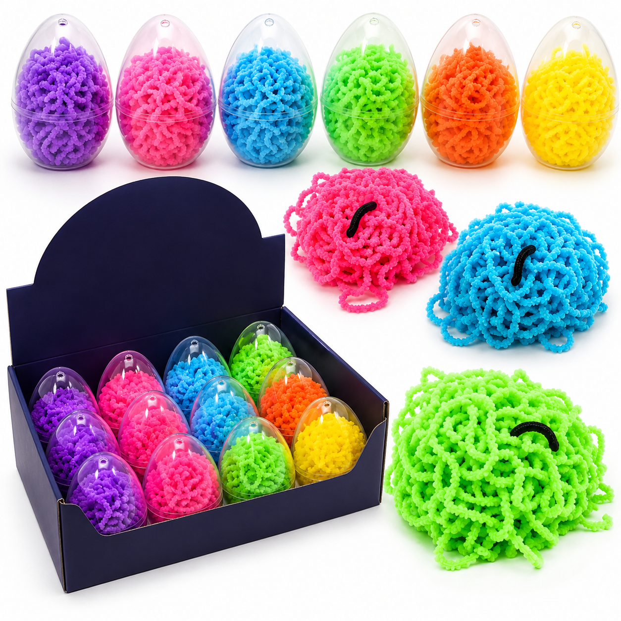 Magic Sensory Worms in Egg - Glow in the Dark 2 PACK