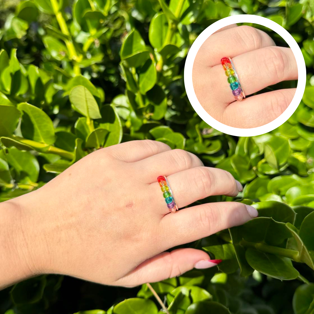 Rainbow Fidget Ring Adjustable