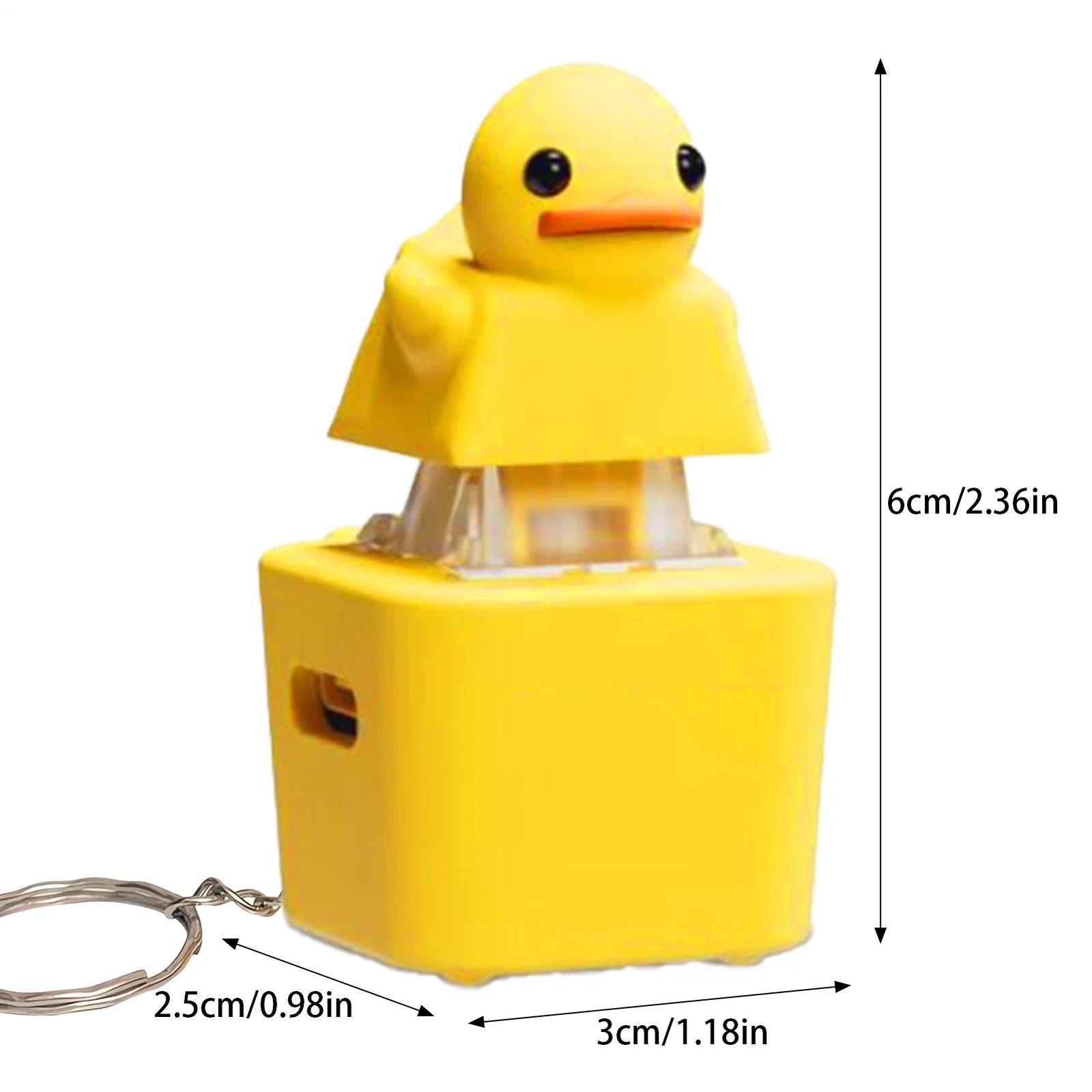 2x Quacking Sound Duck Fidget Keychain