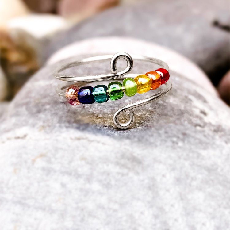 Rainbow Fidget Ring Adjustable
